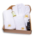 Pack de albornoz con toallas y aceites - Mi tienda